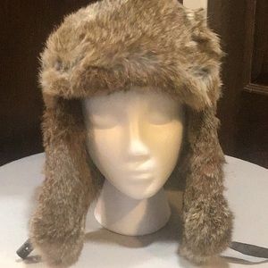 Surell rabbit fur trim trooper hat